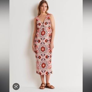 Boden Fiona Column Shift Floral Geometric Dress